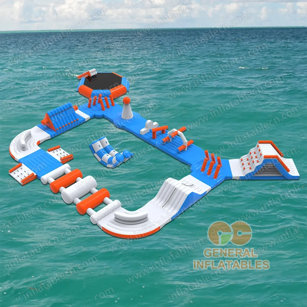 GW-024 中型充气水上乐园出售 &ndash; 浮动障碍赛道配巨型滑梯