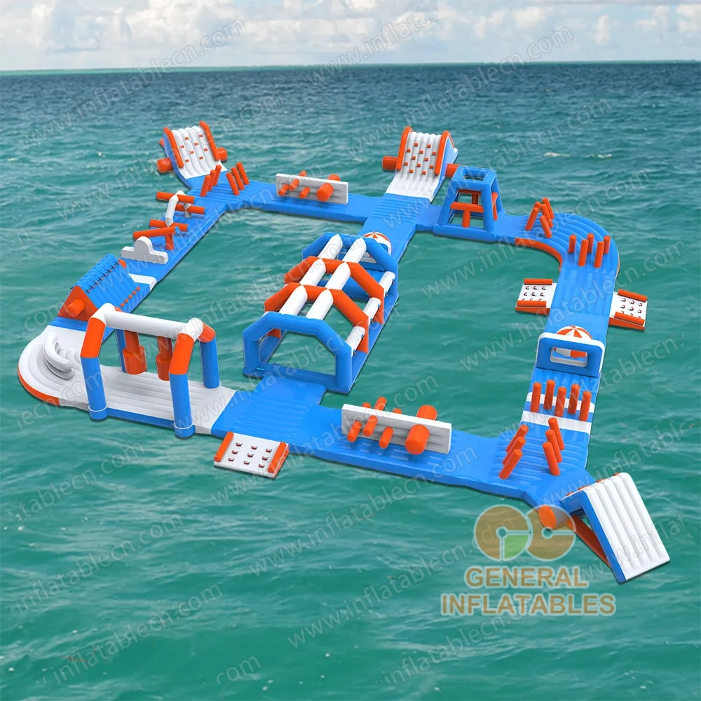 GW-031 商用充气水上乐园带障碍赛道 &ndash; 浮动水上乐园，适用于度假村和租赁业务